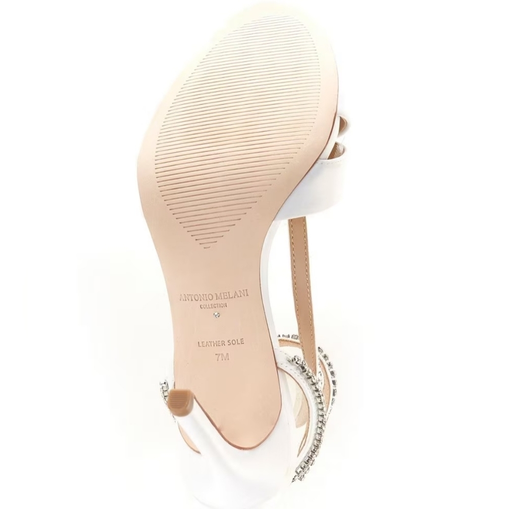 Antonio Melani Collection Aurora Feathered Rhinestone Embellished Dress Sandals - Picture 2 of 13